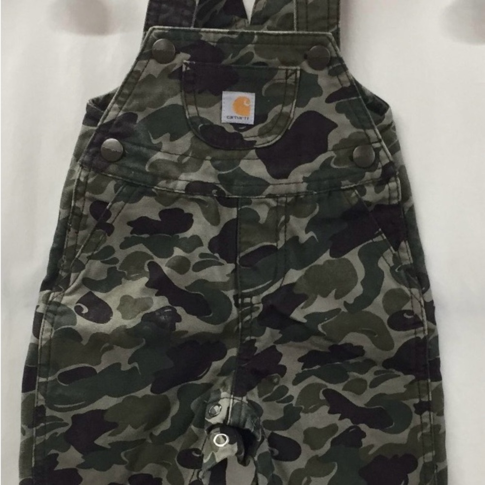 Carhartt Kids Camouflage 100% Cotton Overall Jumpsuit Size 3M Infant